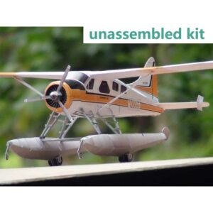 TECKEEN 1/32 Scale CAN DHC-2 Beaver Float Seaplane 3D Model Paper Model Diecast Plane Model for Collection (Unassembled Kit )