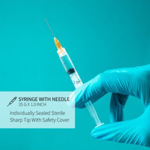 10 Pack 3ml Syringes with Needle - 25G, 1.0 inch Needle Luer Lock Syringe Individually Packaged