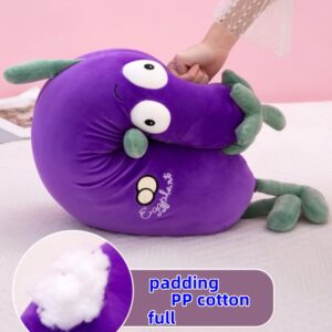 TONGMAN Purple Simulated Aubergine Plush Sleep Pillow Doll, Food Plush Toy Pillow, Stuffed Toy Cushion (27" 70cm) (27Inch/70CM)