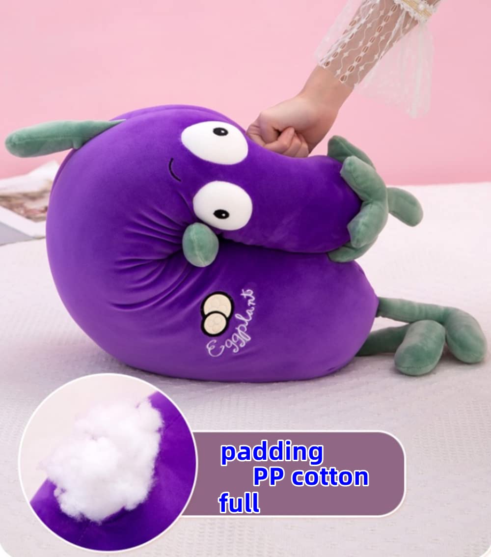 TONGMAN Purple Simulated Aubergine Plush Sleep Pillow Doll, Food Plush Toy Pillow, Stuffed Toy Cushion (27" 70cm) (27Inch/70CM)