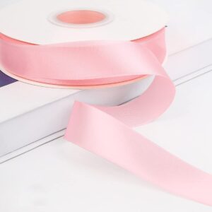 1 inch polyester satin ribbon light pink - 100 yard spool for wedding, birthady, baby shower,packing and gift wrapping floral bouquets party decoration