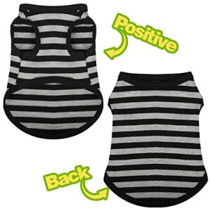 Paiaite 6 Pieces Dog Striped Shirt Cotton Sleeveless Puppy Dog Shirts Breathable Pet Apparel Tank Top Colorful Puppy Sweatshirt Dog Clothes for Small Medium Dogs XS