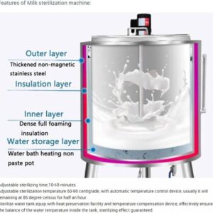 Kolice 30L Commercial Refrigerated Pasteurization Machine, Pasteurizer with Cooling Function for Milk Juice Beer Sterilization Dairy Equipment