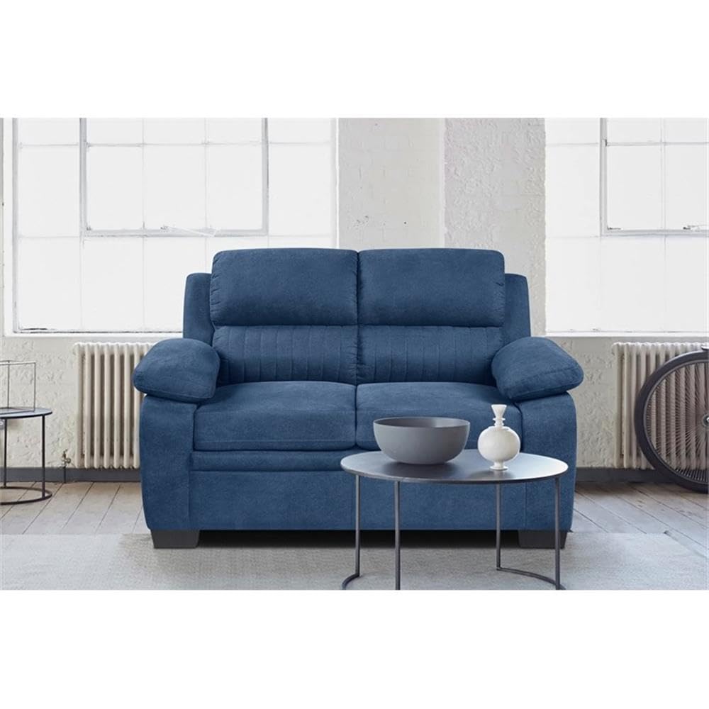 Lexicon Holleman Fabric Upholstered Love Seat in Blue Color