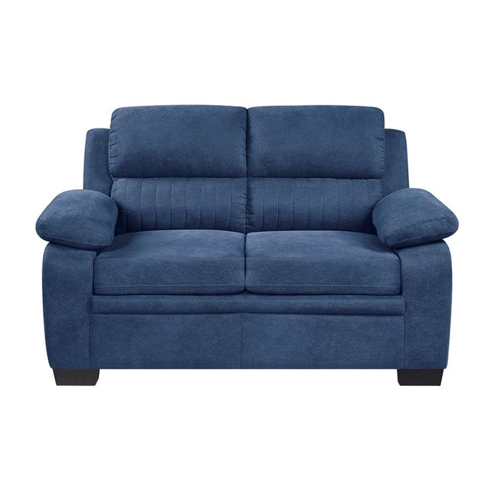 Lexicon Holleman Fabric Upholstered Love Seat in Blue Color