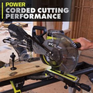 RYOBI ONE+ HP 18V Brushless Cordless 10 in. Sliding Compound Miter Saw Kit with 4.0 Ah HIGH PERFORMANCE Battery and Charger