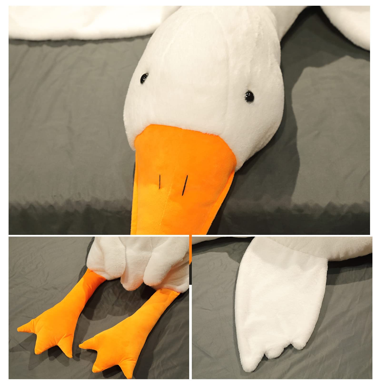 50/90cm Giant Goose Stuffed Animals Plush Toys Soft Pillow Cushion Cute Goose Plush Toy Stuffed Animals Toy Gifts for Kids Adults White 50cm