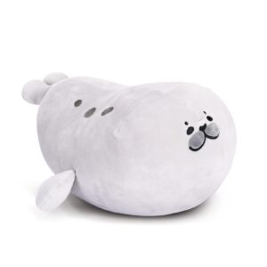 keaiart-ly chubby seal cuddle pillow, chonky seal plush animal stuffed toys (gray, 12inch)