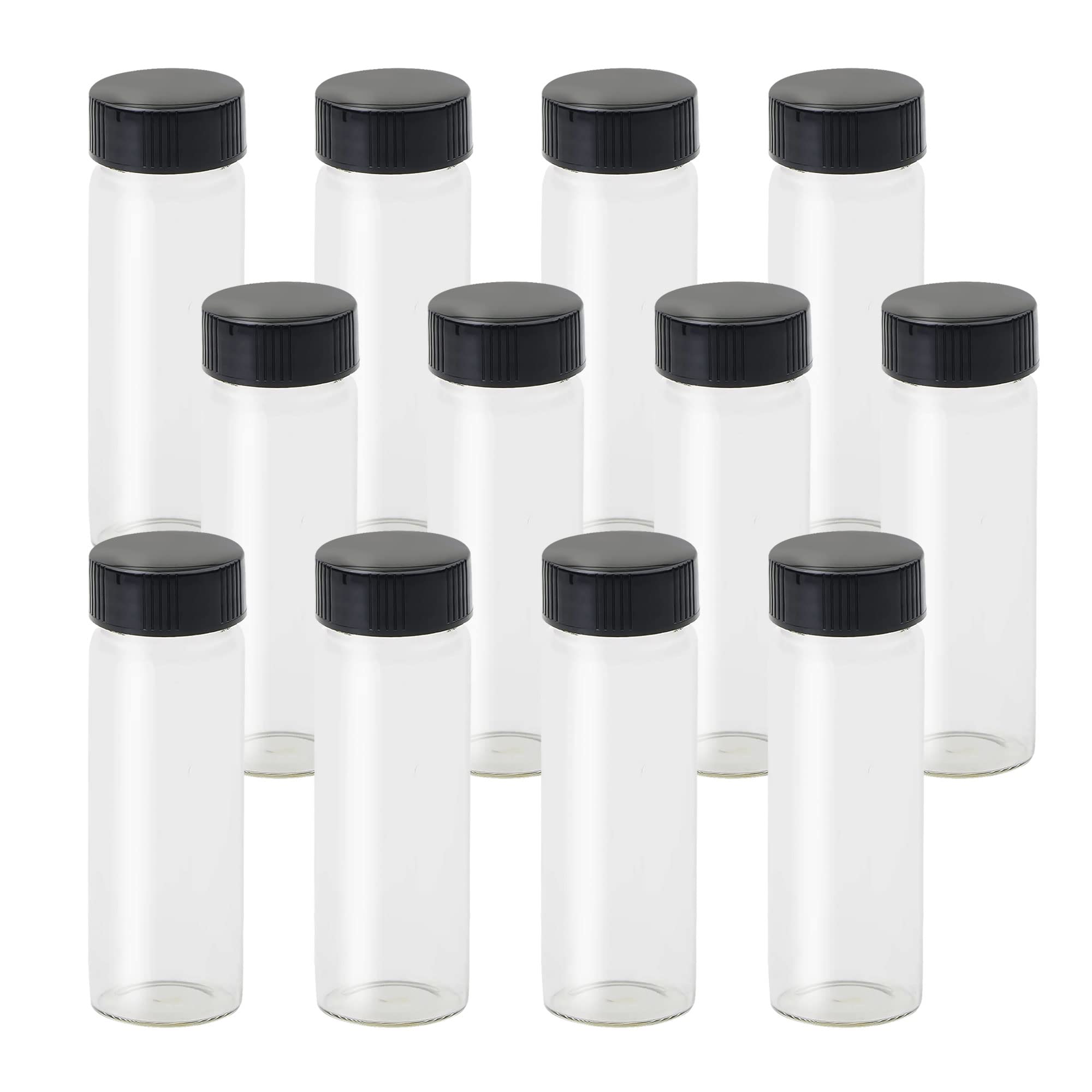 1st Choice Glass Vials, 4 Dram, Pack of 12 - Storage Bottle With PE Gasket