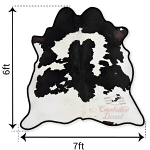 Cowhides Direct Genuine Cowhide Rug - Black & White Rug for Living Room, Bedroom & More - Authentic Cow Rug (6’x7’ Black & White)