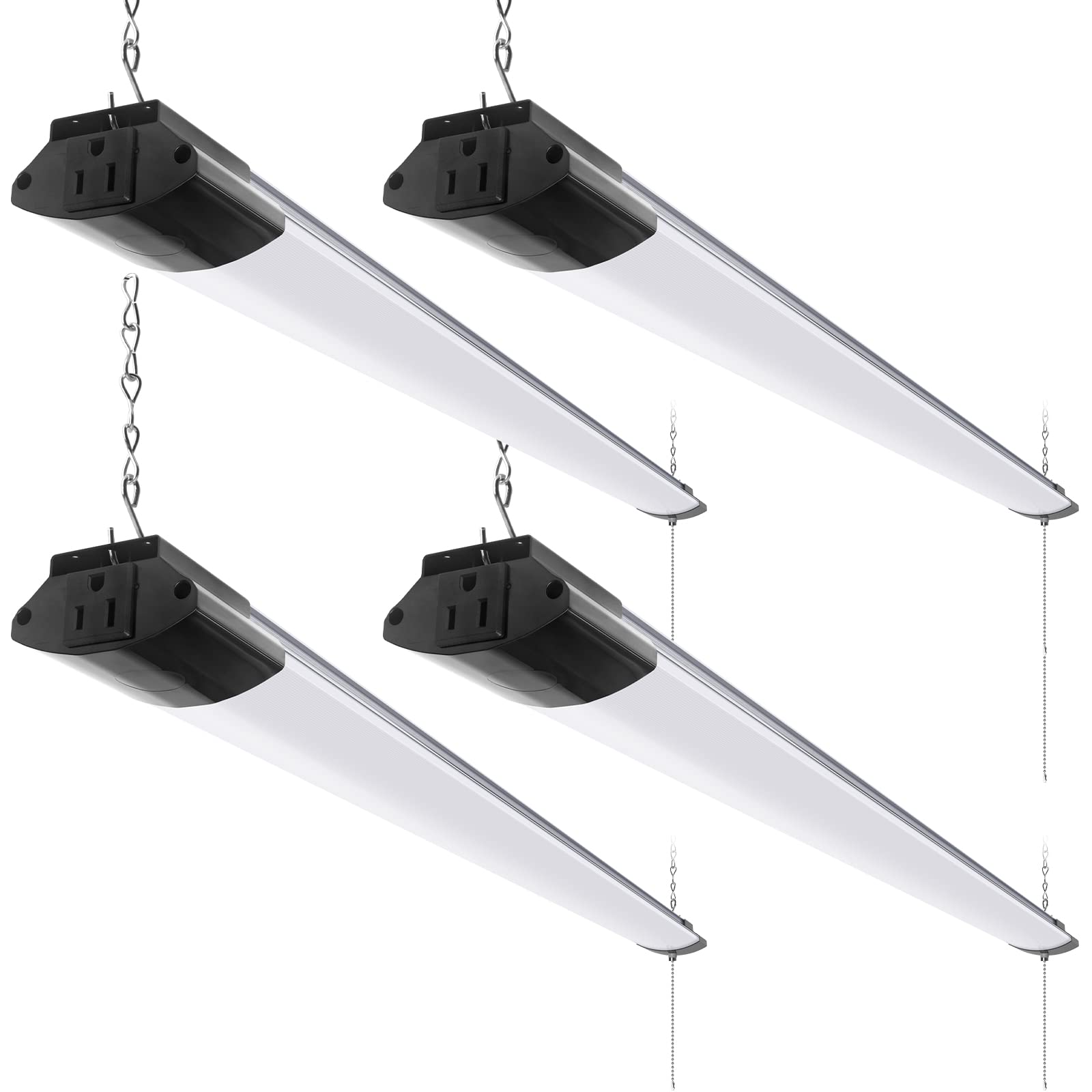 Barrina LED Shop Lights for Workshop 4FT, 84W, 10000LM, 5000K Linkable Light Fixture for Garage, Basement, Hanging or Flush Mount, ETL, 4 Packs