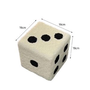 C-LARSS Mobile Furniture Change Shoe Stool Bedroom Decorative Dice Stool Small Apartment Leisure Stool Sponge Small Cushion Home Decor White 20cm*20cm