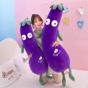 TONGMAN Purple Simulated Aubergine Plush Sleep Pillow Doll, Food Plush Toy Pillow, Stuffed Toy Cushion (27" 70cm) (27Inch/70CM)