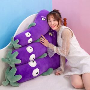 TONGMAN Purple Simulated Aubergine Plush Sleep Pillow Doll, Food Plush Toy Pillow, Stuffed Toy Cushion (27" 70cm) (27Inch/70CM)