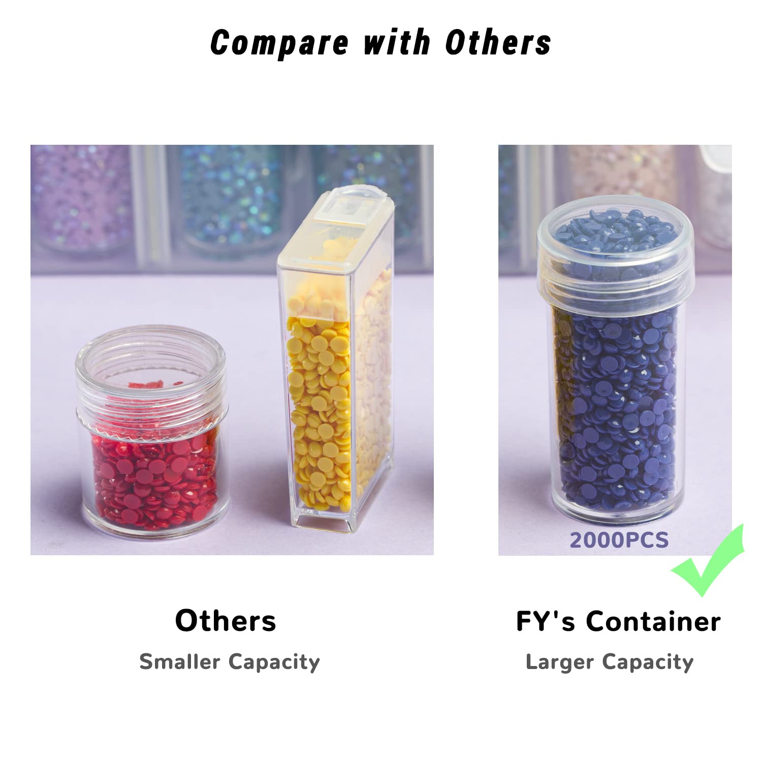 Diamond Painting Storage Containers, 1 Pack 60 Grids Bead Organizer and Diamond Painting Labels, Bead Organizers and Storage for Diamond Painting Accessories, Diamond Art Storage, Diamond Dots Storage