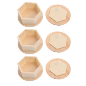 SEWACC 6 Pcs Diy Storage Box Small Containers Clay Storage Bins Simple Storage Holder Wood Storage Case Sundries Case Wood Organizing Container Wood Case Small Wooden Box Round