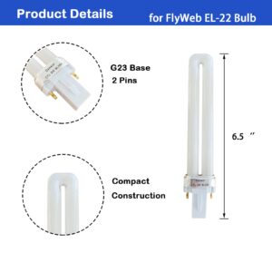 Dameiol 4 Pack FlyWeb EL-22 Classic Light Replacement Bulb,CFS 9W BL350 Classic Bulb,Fit Light Lamps Model #13801