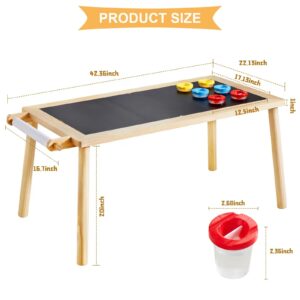 Beright 5 in 1 Children's Table, Play Sand Indoor Sensory Table, Kids Art Table Drawing Table with Paper Roll & Paint Cups, not with Storage Bin