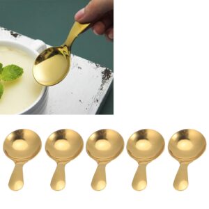 Coffee scoop for ground coffee Stainless Steel Mini Spoon Set for Tea, and Sugar - Cute and Practical Espresso Spoons with 5pcs for women,Girls,men,boys(Gold)