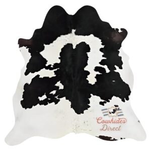 Cowhides Direct Genuine Cowhide Rug - Black & White Rug for Living Room, Bedroom & More - Authentic Cow Rug (6’x7’ Black & White)