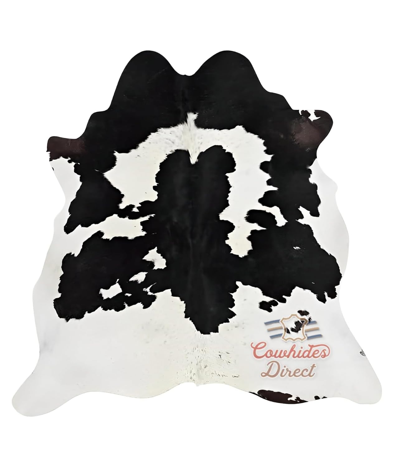 Cowhides Direct Genuine Cowhide Rug - Black & White Rug for Living Room, Bedroom & More - Authentic Cow Rug (6’x7’ Black & White)