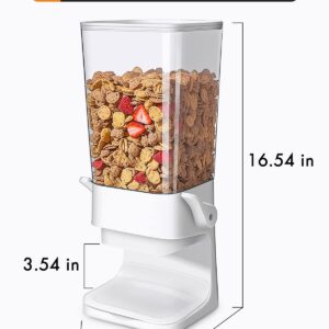 Conworld Cereal Dispenser, Cereal Containers Storage, Big Cereal Dispenser Countertop - Not Easy to Crush Food, Cereal Container For Pantry Organization And Storage (White, 2Pcs