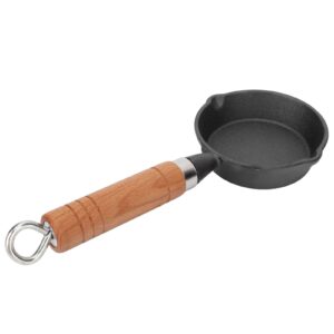 frying pan, cast iron pot 10cm wooden handle small frying pan 10cm casting iron with wood handle egg dumpling mini fried egg skillet mini flat bottomed pancake cookware kitchen