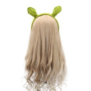 HODRME Plush Green Monster Ears Headband-Halloween Christmas Festival Theme Party Animal Cosplay Costume Headbands