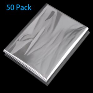 Awpeye Cellophane Bags 50 Pack, Cellophane Gift Bags, Cellophane Wide Clear Bags For Mugs, Wine Bottles And Small Baskets 2 Mil Thick