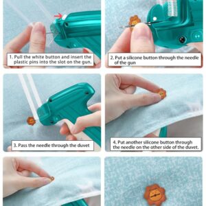 umttery Duvet Clips Gun, Keep Comforter from Shifting, No Needle Inside,Safety and Friendly to Kids or Pets, Feel Nothing When Sleeping, No Damage to Duvet Cover, Easy to Use.