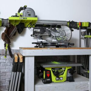 RYOBI ONE+ HP 18V Brushless Cordless 10 in. Sliding Compound Miter Saw Kit with 4.0 Ah HIGH PERFORMANCE Battery and Charger