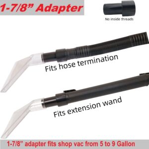 TunaMax Universal Work with All Shop Vacs with 2-1/2" & 1-7/8" &1-1/4" Three Adapters Extractor Attachment for Upholstery & Carpet Cleaning & Auto Detailing