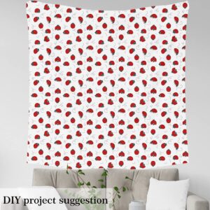 Cartoon Ladybugs Fabric by The Yard Red Black Wild Animal Decor Fabric for Kids Boys Girls Nature Creature Rustic Style Fabric for DIY Outdoor Indoor Furnishing Hobby 1 Yard