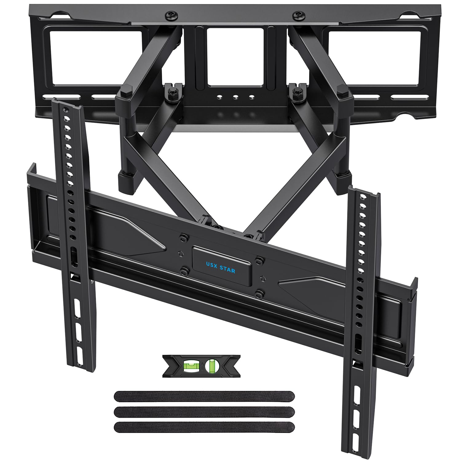 USX STAR UL Listed Full Motion TV Wall Mount Bracket for Most 32-70 inch TVs, Swivel Extend Tilting TV Mount, Max VESA 400x400mm, Holds up to 99 lbs & 16" Wood Studs with Hole Drilling Template