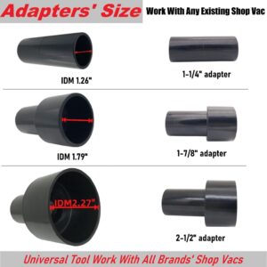 TunaMax Universal Work with All Shop Vacs with 2-1/2" & 1-7/8" &1-1/4" Three Adapters Extractor Attachment for Upholstery & Carpet Cleaning & Auto Detailing