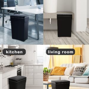 13 Gallon Trash Can, Touchless Automatic Garbage Can with Lid,50 Liter Rectangular High-Capacity Infrared Motion Sensor Trash Can for Kitchen Bathroom Bedroom Home Office, Kitchen Trash Can