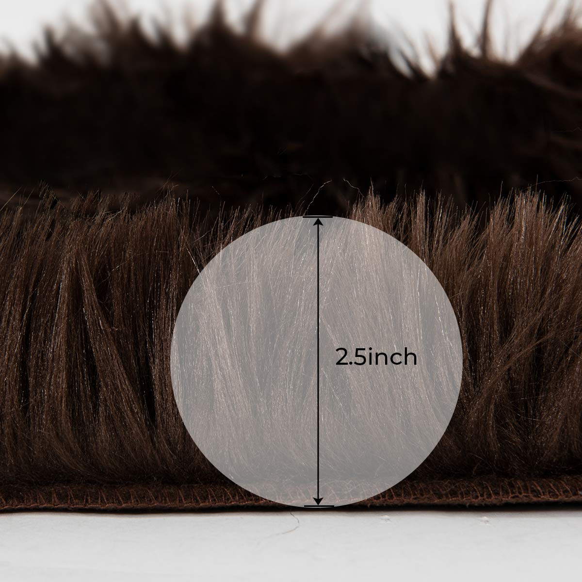 HYSEAS Faux Sheepskin Fur Area Rug Brown, 2x3 Feet, 2 Pack, Fluffy Soft Fuzzy Plush Shaggy Carpet Throw Rug for Indoor Floor, Sofa, Chair, Bedroom, Living Room, Home Decoration