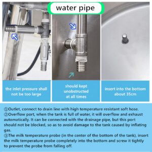 Kolice 30L Commercial Refrigerated Pasteurization Machine, Pasteurizer with Cooling Function for Milk Juice Beer Sterilization Dairy Equipment