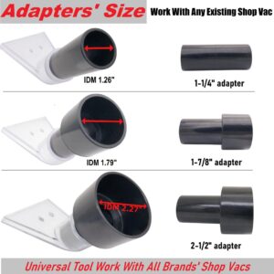 TunaMax Universal Work with All Shop Vacs Extractor Attachment with 1-1/4" & 1-7/8" & 2-1/2" Three Adapters for Upholstery & Carpet Cleaning & Auto Detailing, Large 7-1/2" Width Clear Head