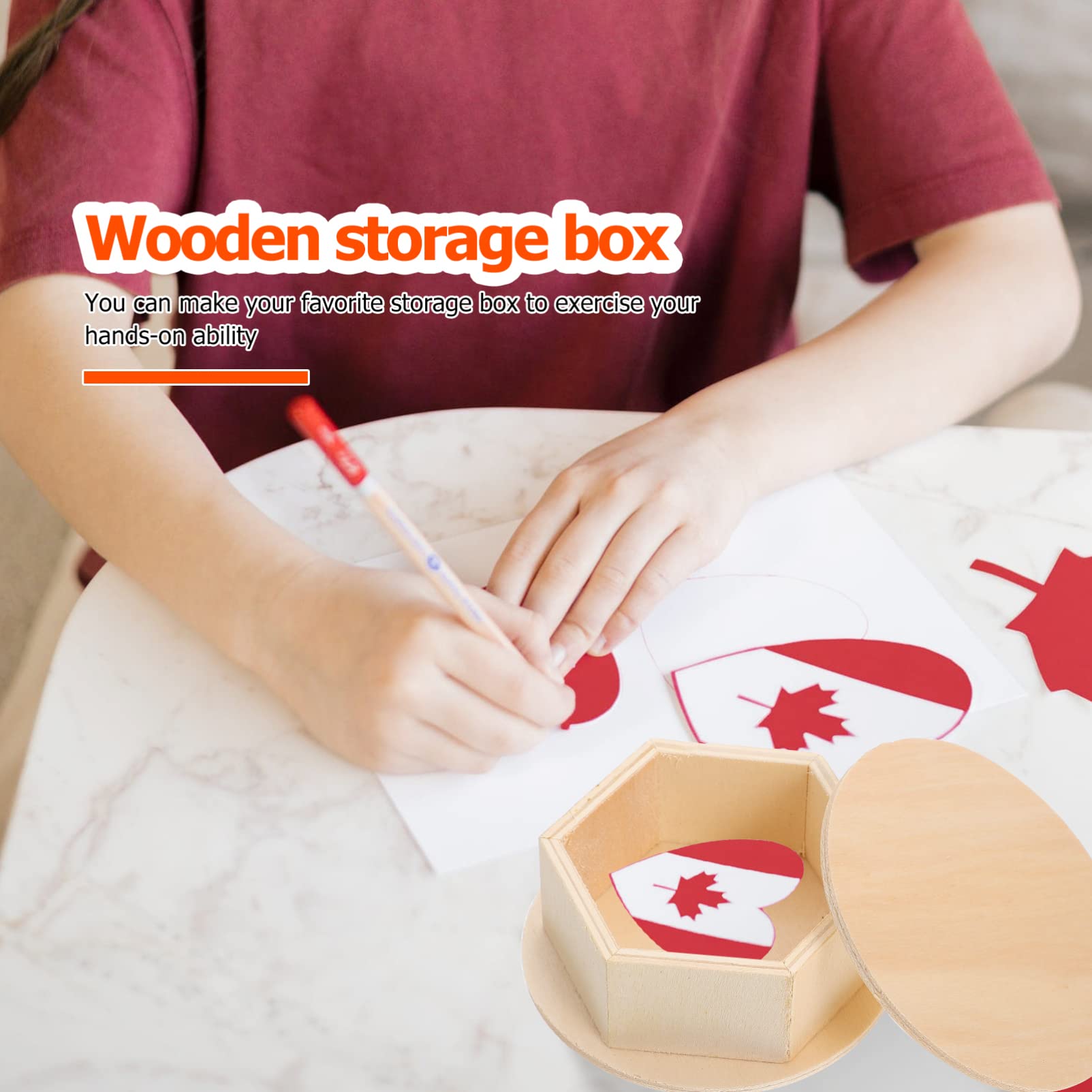 SEWACC 6 Pcs Diy Storage Box Small Containers Clay Storage Bins Simple Storage Holder Wood Storage Case Sundries Case Wood Organizing Container Wood Case Small Wooden Box Round