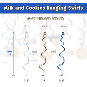 Cookies Milk Birthday Decorations Hanging Swirls, Cookie Happy Birthday Monsters Party Supplies Baby Shower for Kids (24 CT)