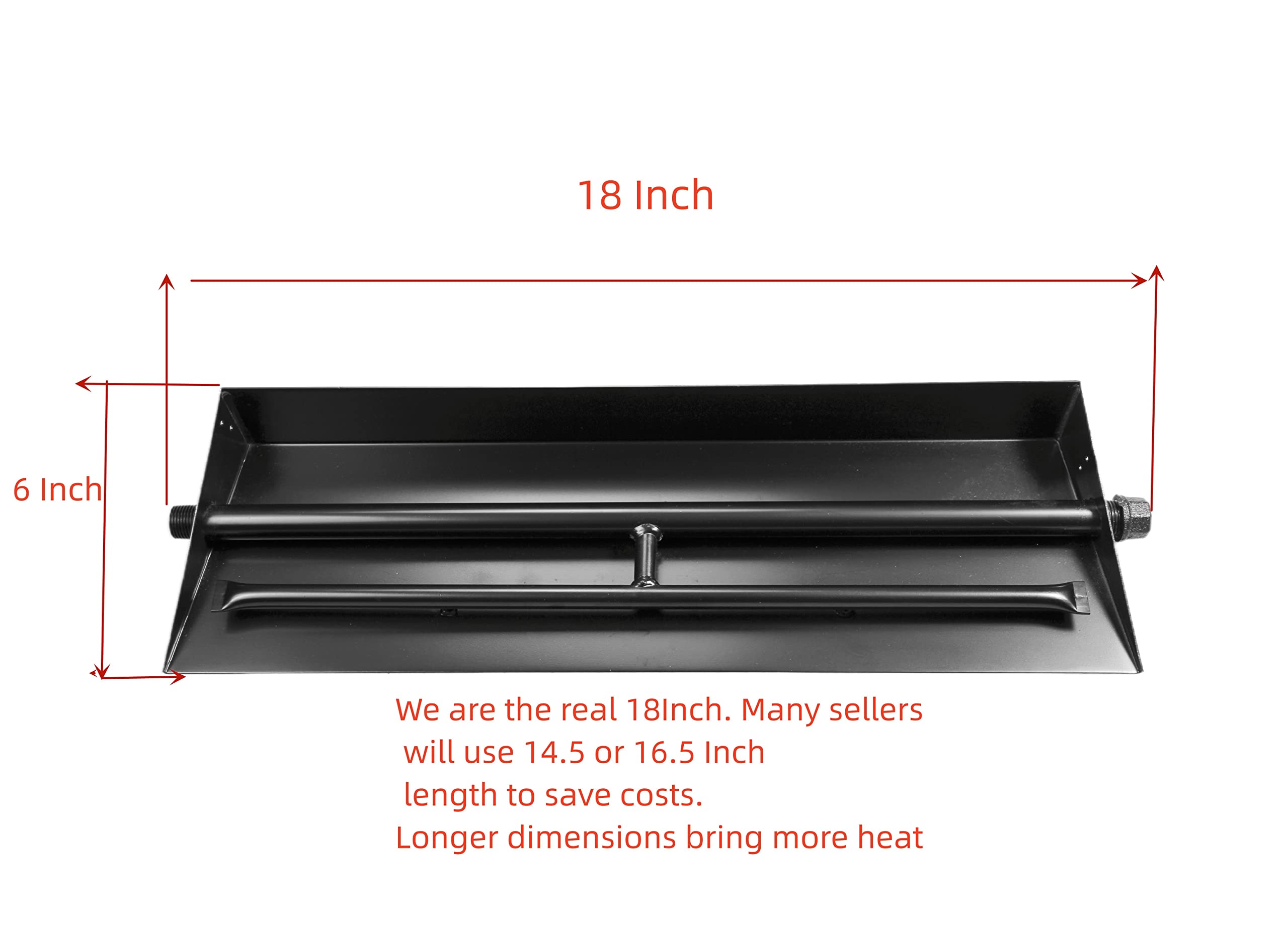 Americangaslos 18"-24" Burner Pan for Gas Fireplace Gas Fireplace Burner Gas fire pits Gas Logs Propane Burner (18 Inch Two Pipe)