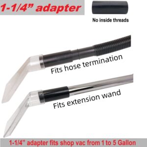 TunaMax Universal Work with All Shop Vacs Extractor Attachment with 1-1/4" & 1-7/8" & 2-1/2" Three Adapters for Upholstery & Carpet Cleaning & Auto Detailing, Large 7-1/2" Width Clear Head