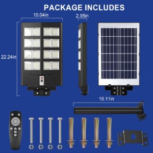 SZPOWER 1000w Solar Street Lights Outdoor, 100000LM Solar Outdoor Lights, Solar Lights for Outside, Waterproof IP66 for Outdoor Lighting, Driveway, Parking Lot, Pole, Garden, Yard, Backyard