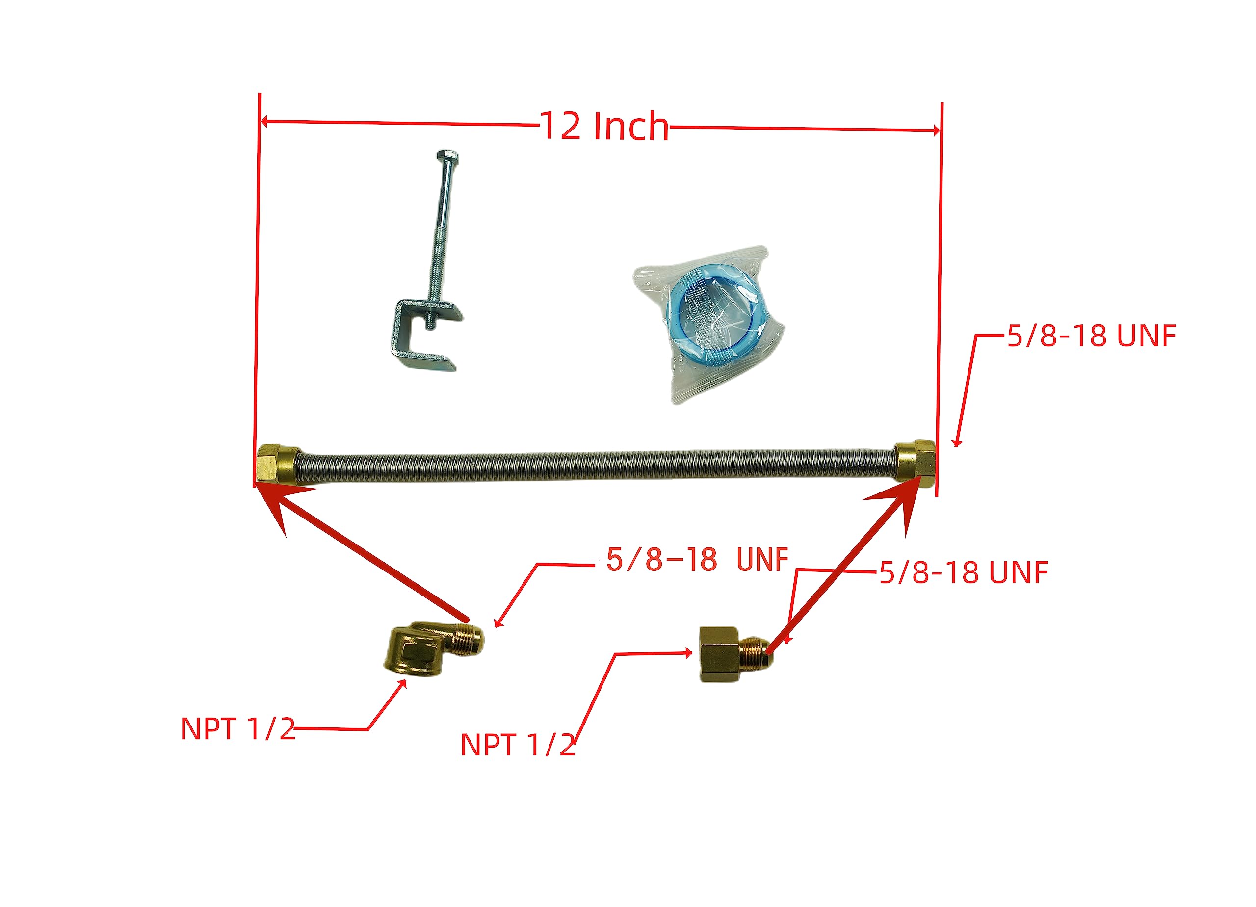 Americangaslos 18"-24" Burner Pan for Gas Fireplace Gas Fireplace Burner Gas fire pits Gas Logs Propane Burner (18 Inch Two Pipe)