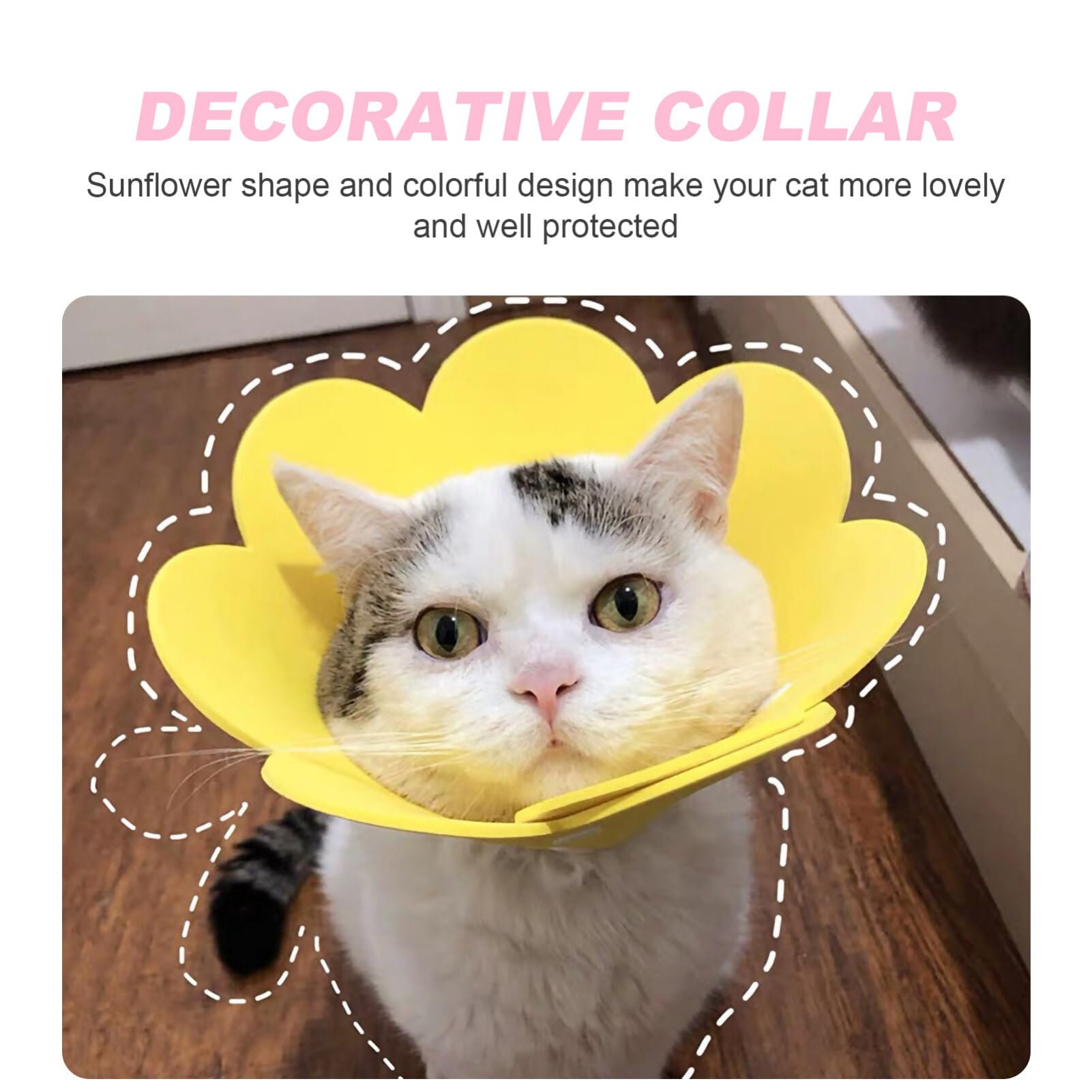 ULTECHNOVO Cat Recovery Collar, Cat Recovery Collar Protective Cat Collar Cat Cone Collar Licking Collar Cat Neck Cone Kitten Recovery Collar Pet Eva -Scratch