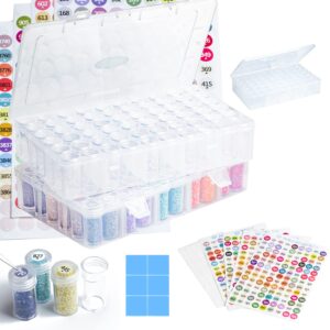 diamond painting storage containers, 1 pack 60 grids bead organizer and diamond painting labels, bead organizers and storage for diamond painting accessories, diamond art storage, diamond dots storage