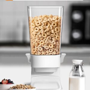 Conworld Cereal Dispenser, Cereal Containers Storage, Big Cereal Dispenser Countertop - Not Easy to Crush Food, Cereal Container For Pantry Organization And Storage (White, 2Pcs