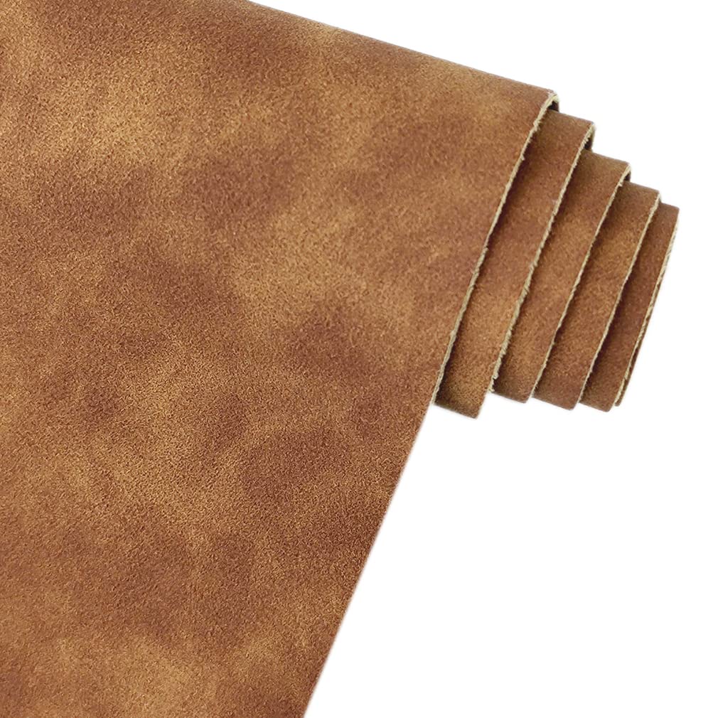 Brown Soft Faux Suede Fabric 30x135cm Synthetic Faux Leather Frosted Leatherette for Home Chair Furniture DIY Accessories