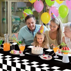 3pcs Race Car Birthday Party Supplies Two Fast Birthday Decorations Racing Checkered Flag Plastic Tablecloth Table Cover for Boys Two Fast Birthday Baby Shower Decor